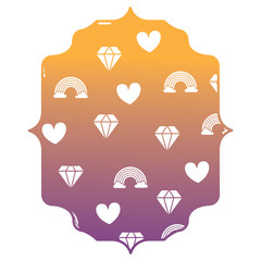 rainbow and diamonds pattern