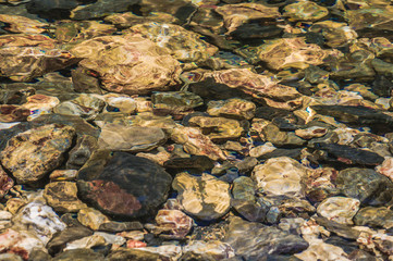 Valley, water and stones scenery  