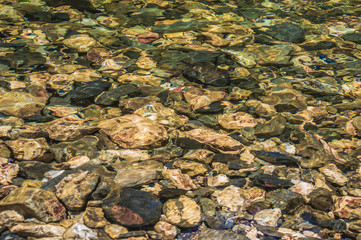 Valley, water and stones scenery  