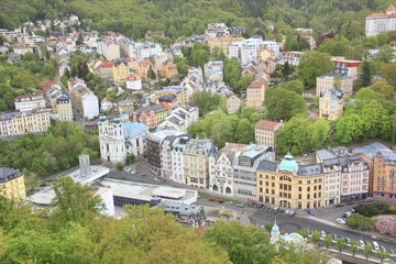 Fototapeta na wymiar Beautiful view of Karlovy Vary, Czech Republic