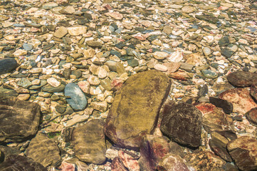 Valley, water and stones scenery  