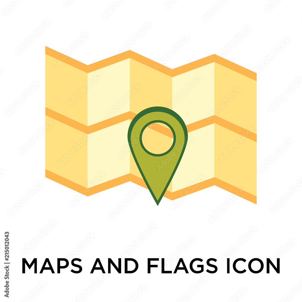 Poster maps and flags icon isolated on white background. modern and editable maps and flags icon. simple ic