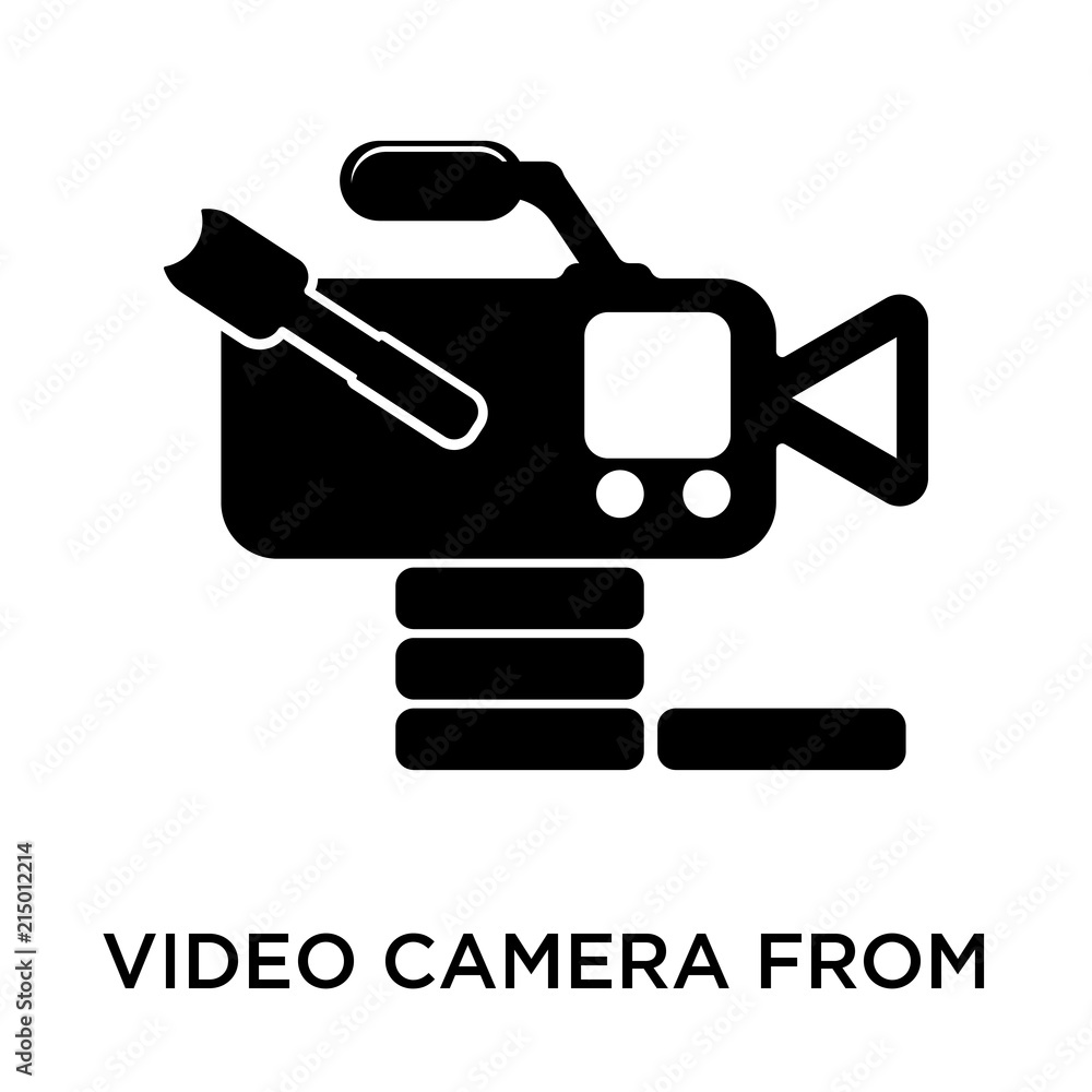 Poster video camera from side view icon isolated on white background. modern and editable video camera from