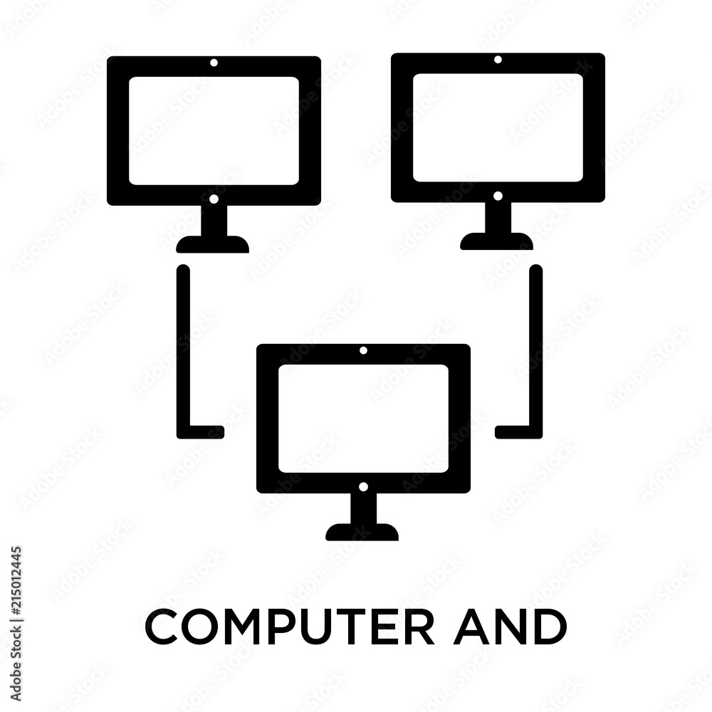 Poster computer and monitor tools icon isolated on white background. modern and editable computer and monit