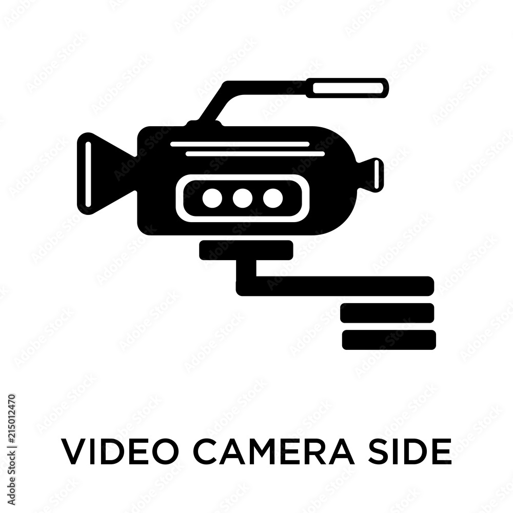 Poster video camera side view icon isolated on white background. modern and editable video camera side view
