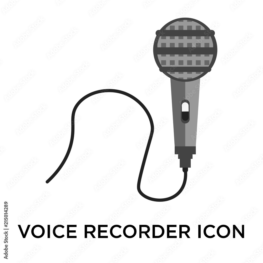 Poster voice recorder icon isolated on white background. modern and editable voice recorder icon. simple ic