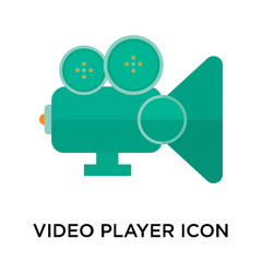 Video player icon vector sign and symbol isolated on white background, Video player logo concept
