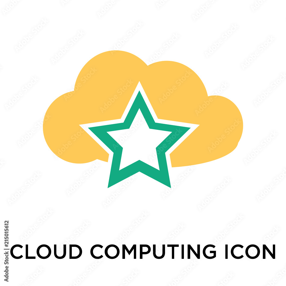 Poster cloud computing icon vector sign and symbol isolated on white background, cloud computing logo conce