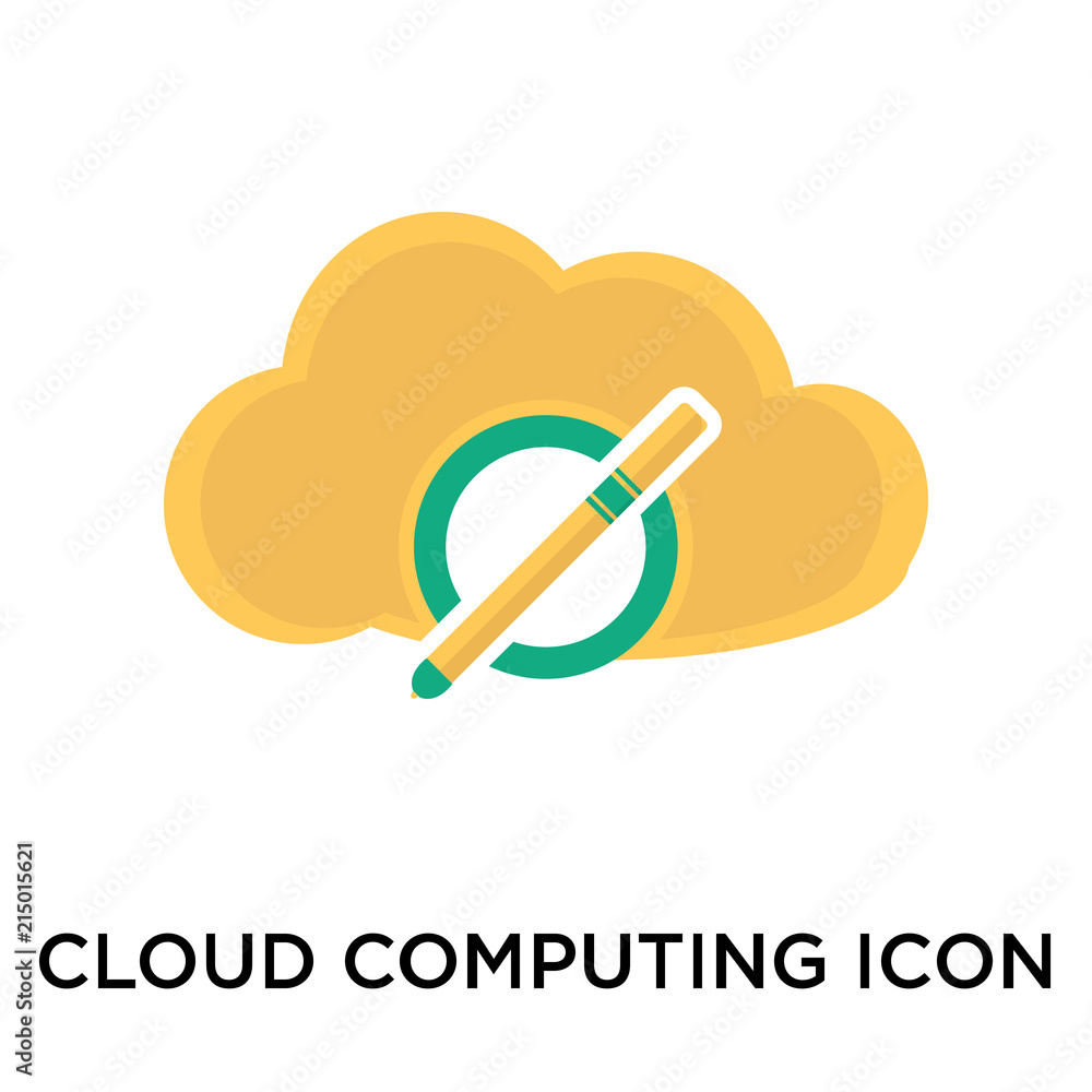 Aufkleber cloud computing icon vector sign and symbol isolated on white background, cloud computing logo conce