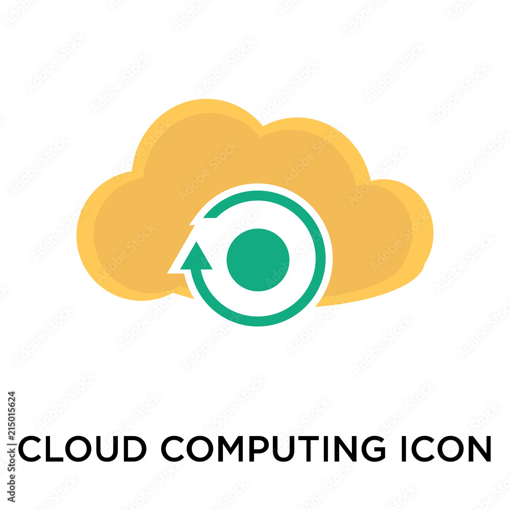 Aufkleber cloud computing icon vector sign and symbol isolated on white background, cloud computing logo conce