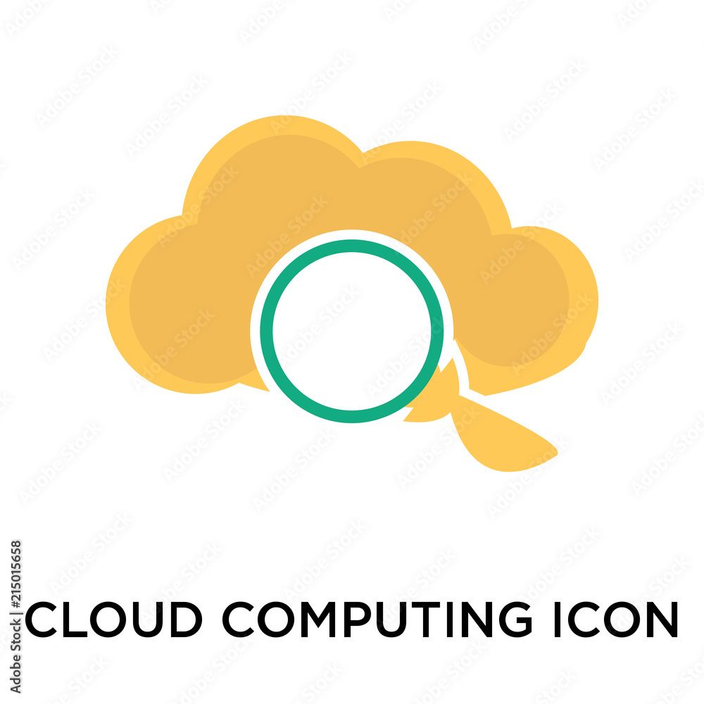 Poster cloud computing icon vector sign and symbol isolated on white background, cloud computing logo conce