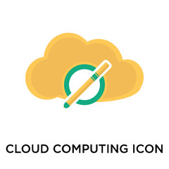 Cloud computing icon vector sign and symbol isolated on white background, Cloud computing logo concept