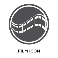 Fototapeta na wymiar Film icon vector sign and symbol isolated on white background, Film logo concept