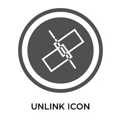 Unlink icon vector sign and symbol isolated on white background, Unlink logo concept