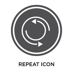 Repeat icon vector sign and symbol isolated on white background, Repeat logo concept