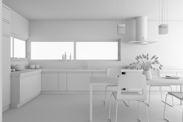 Fototapeta na wymiar Interior design modern kitchen model
