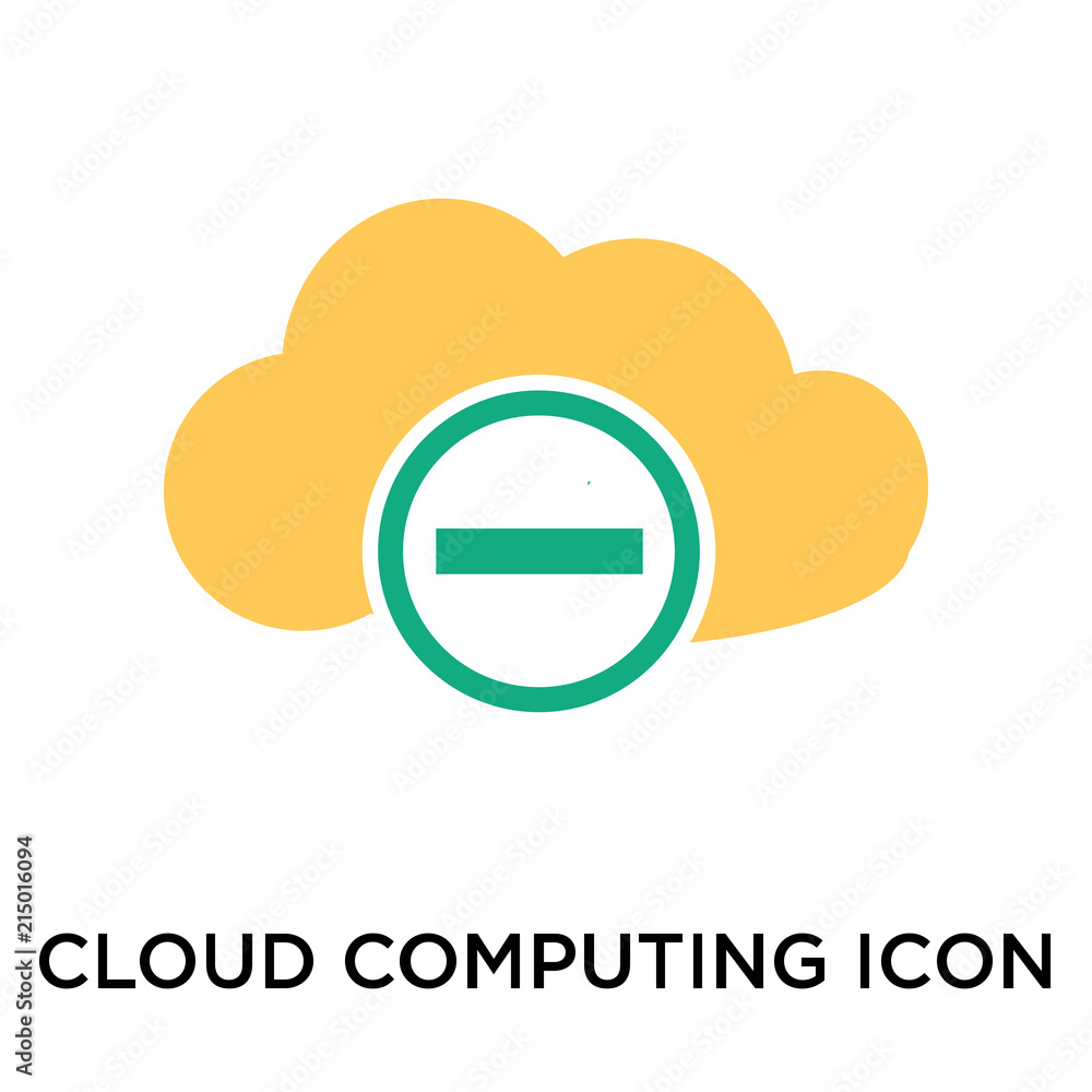 Poster cloud computing icon vector sign and symbol isolated on white background, cloud computing logo conce
