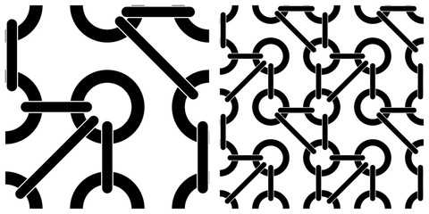 Single layer of flat style vector illustration of network linkage or chain link fence on transparent background.