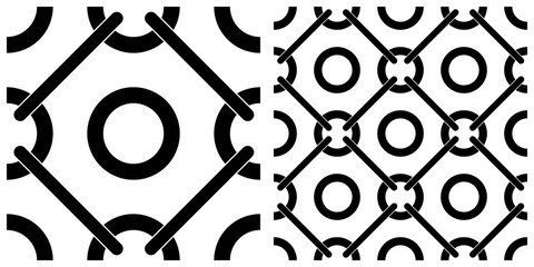 Single layer of flat style vector illustration of network linkage or chain link fence on transparent background.