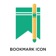 Bookmark icon vector sign and symbol isolated on white background, Bookmark logo concept