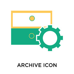 Archive icon vector sign and symbol isolated on white background, Archive logo concept