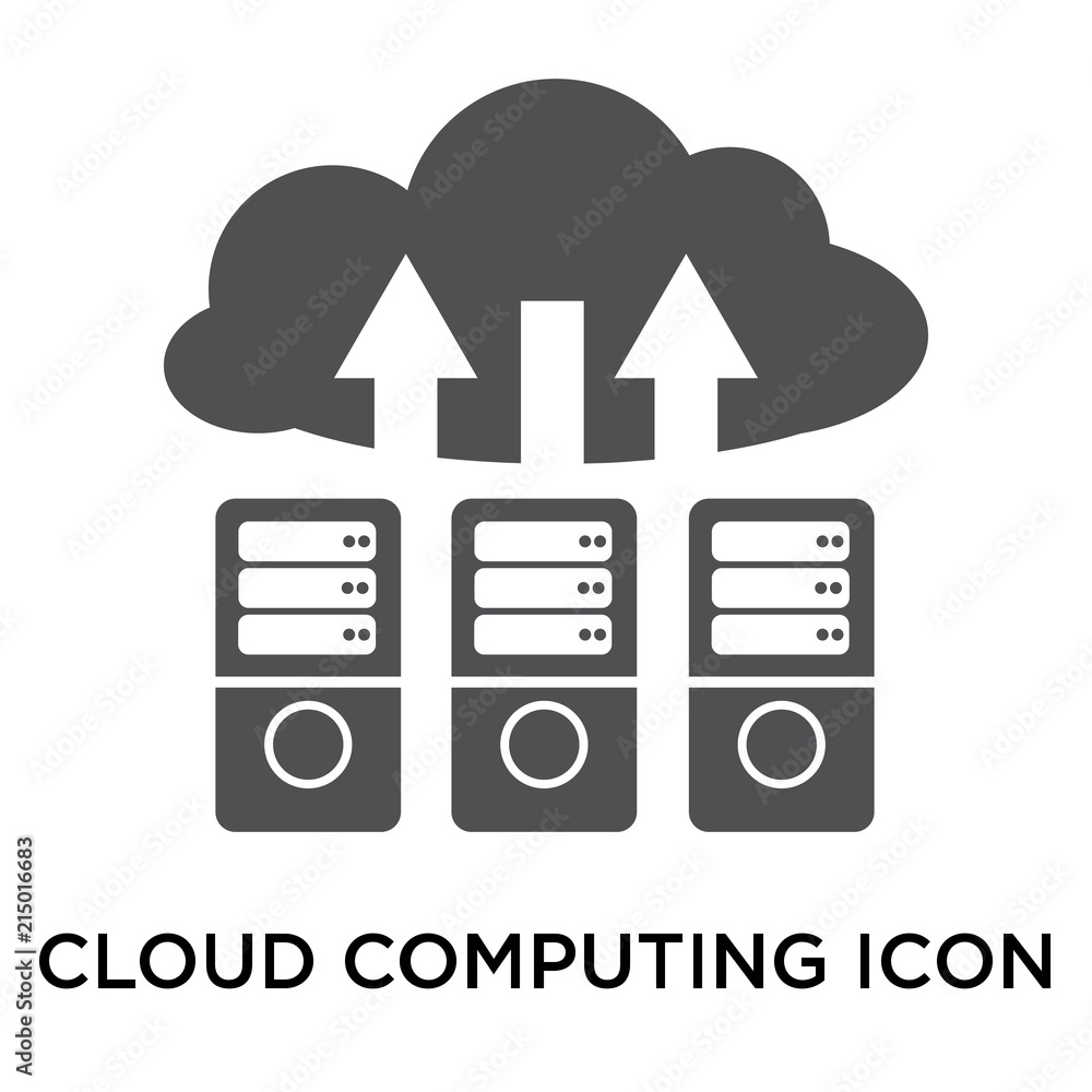 Poster cloud computing icon vector sign and symbol isolated on white background, cloud computing logo conce