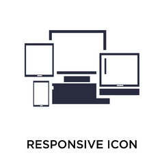 Responsive icon vector sign and symbol isolated on white background, Responsive logo concept