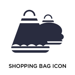 Shopping bag icon vector sign and symbol isolated on white background, Shopping bag logo concept