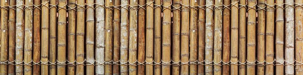 Bamboo wood wide horizontal wall pattern texture for banner or website ads background