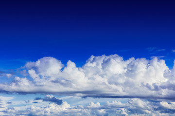 beautiful deep blue sky cloud with clear space for text