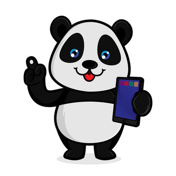 Panda hold computer tablet