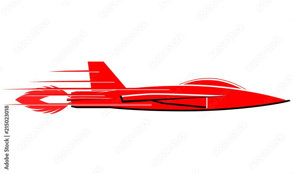 Wall mural Jet plane with boost vector image