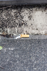 Cigarette end on the street
