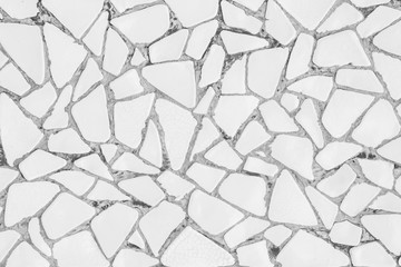 Broken tiles mosaic seamless pattern. White and Grey the tile wall high resolution real photo or brick seamless and texture interior background.