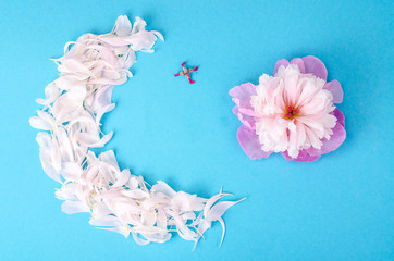 Crescent of flower petals