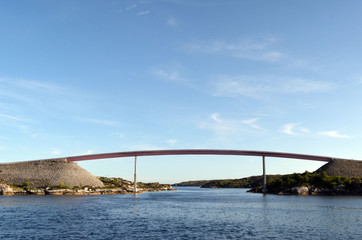 Car bridge across Sognefjord near Bergen,Norway