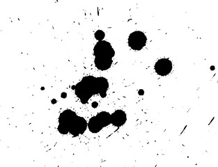 Handdrawn grunge texture. Abstract ink drops background. Black and white grunge illustration. Vector watercolor artwork pattern.