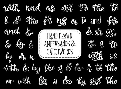 Ampersand or catchword lettering, vintage font