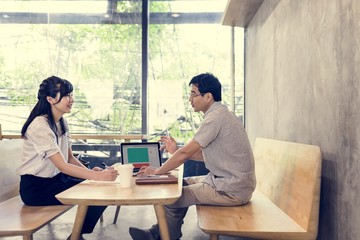 Business team people discussion at coffee shop