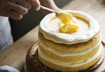 Layered cake food photography recipe idea