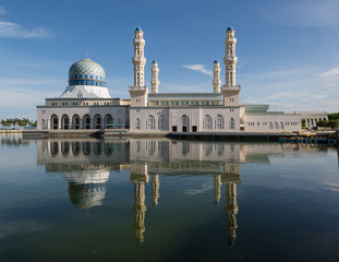 The floating City Mosque in Kota Kinabalu, Sabah, Malaysia
