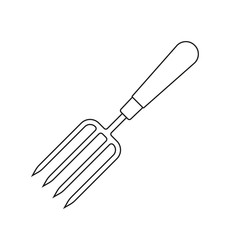 Gardening tools. Garden garden hand fork line icon. Vector illustration.