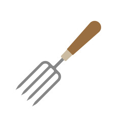 Gardening tools. Garden garden hand fork line icon. Vector illustration.