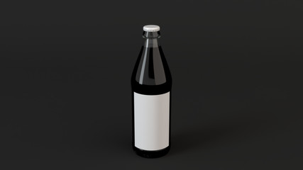 Mock up of beer bottle with blank label