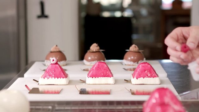 Decorating, preparing Cakes, 60 frame per second.