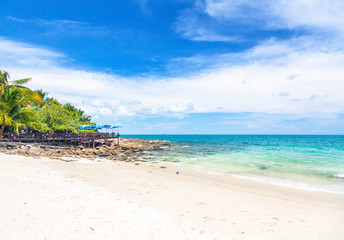 A beautiful sandy beach on the island of Samed in Thailand.