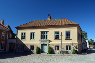 Fototapeta na wymiar Historical fortress and city Fredrikstad.Named after the Danish King Fredericks II. Fredrikstad,Norway 