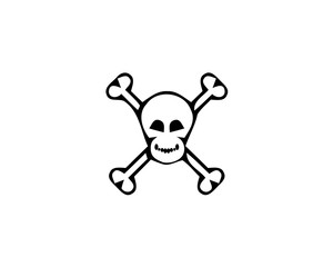 Skull Vector Art. Detailed hand drawn illustration of skull on background. Tattoo style skull art. Grunge weathered illustration