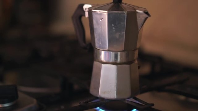 Italian coffee machine boiling
