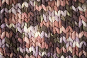 knitted pattern of thick woolen thread